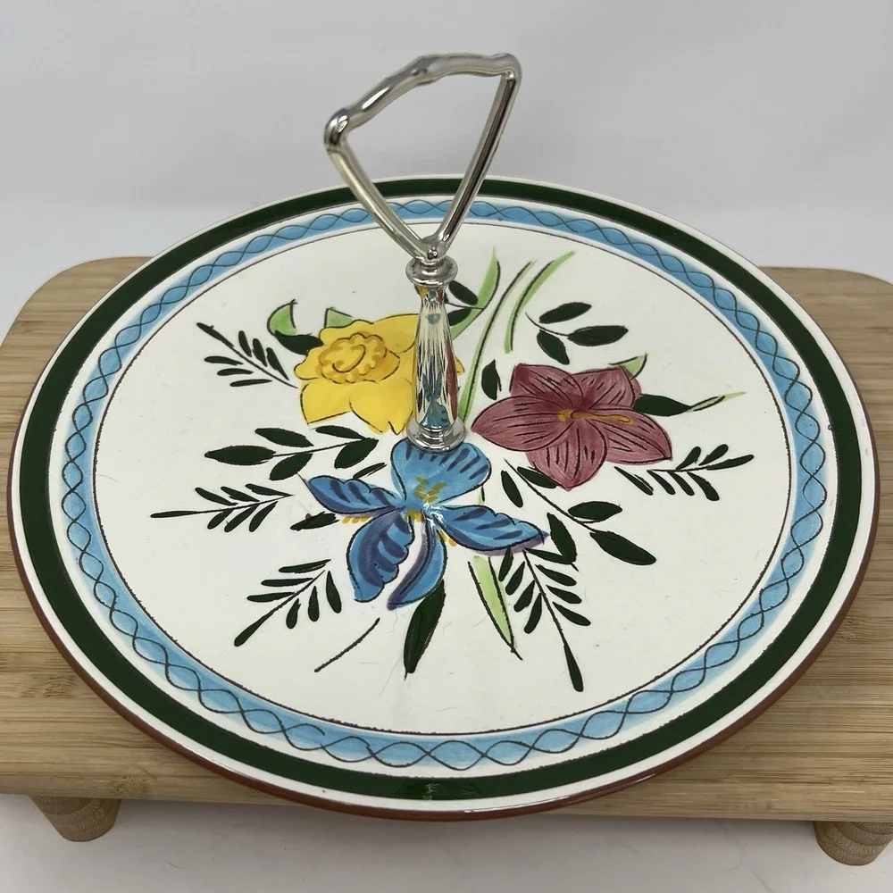 Stangl Pottery Tidbit Tray Server Country Garden Flowers 10